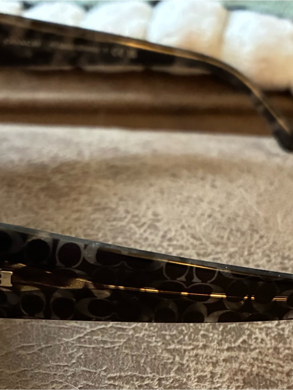 Coach Black Cat-Eye Sunglasses with Marbled Temples - Picture 5 of 7